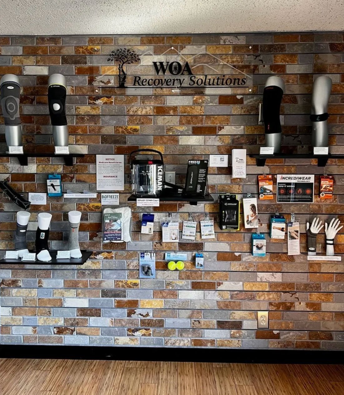 Products on display at the WOA Recovery Solutions storefront